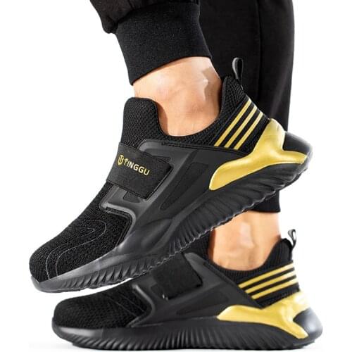 Fashion Safety Shoes Men Steel Toe Shoes Anti-puncture Work Sneakers Indestructible Work Sefety Boots Male Shoes Work Boots