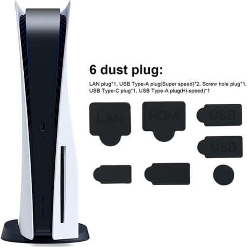 Silicone Dust Plugs Pack Jack Stopper Kit Protector Set Dustproof USB Interface Anti-dust Cover For PS5 Games Accessories