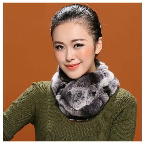 Natural real rex Rabbit fur scarf female muffler scarf thickening thermal collars full leather fur collar