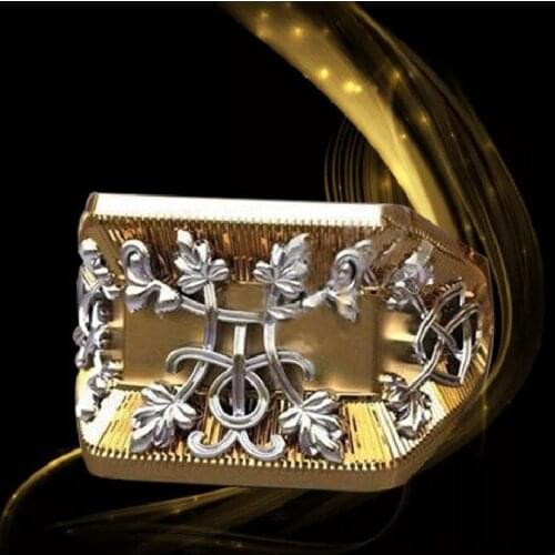 New Hot Sale Jewelry Personalized Crusader Flower Carving Ring Men And Women Ring Trend Fashion
