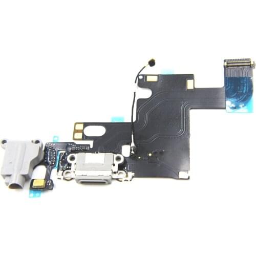 New Genuine Original Charging Port Dock Connector & Headphone Jack Audio Flex Mic Antenna for iPhone 6 4.7 Black