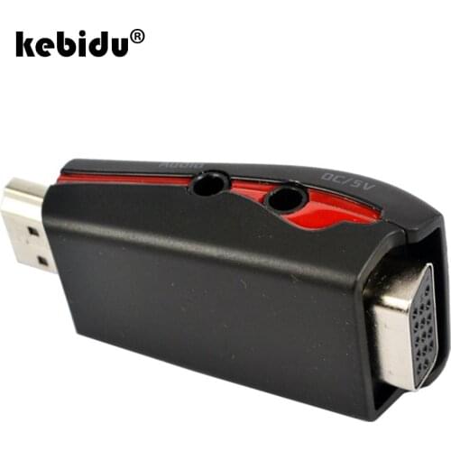 HDMI-compatible to VGA Adapter Male to Female Conversion Connector with 3.5mm audio Cable USB Power for XBOX 360 PS2 HDTV DVD