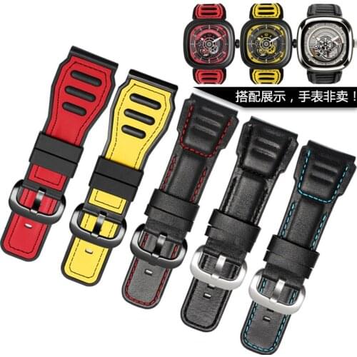 UYONG 28mm Red yellow Rubber Watchband mens womens rubber Waterproof silicone bracelet watch strap
