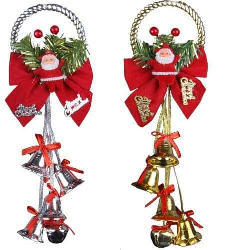 Christmas Bells With Bow Christmas Decoration Desktop Christmas Window Interior Decoration Gift mall decoration supplies