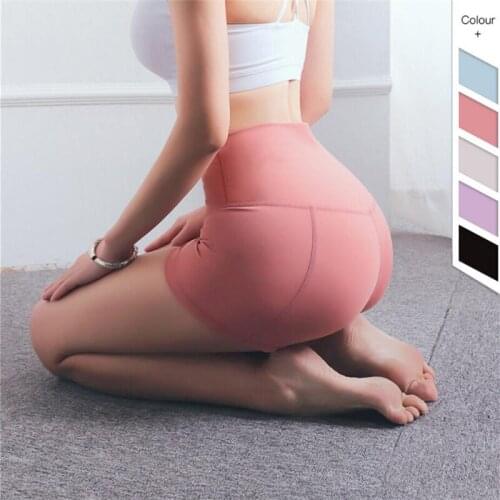 Hot sexy high waist women tights shorts 2019 Summer new Naked feel fabric gym yoga short exercise athletic mini leggins sports