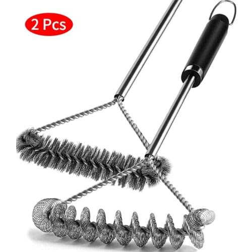 Stainless Steel Oven Cleaning Brush 17.5'' Wire Grill Cleaning Brush With Safe Bristle Free BBQ Outdoor Cleaning Brush