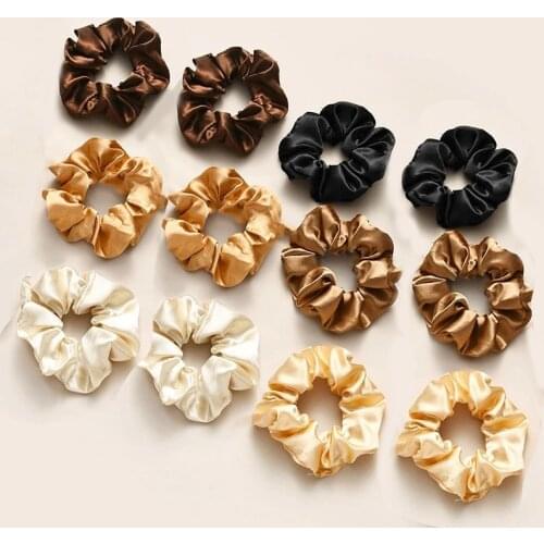 2 Pcs Silk Scrunchie for Womens Hair Accessories Girl Hair Scrunchies Pack Elastic Hair Bands Ponytail Holder Hair Rope Rings