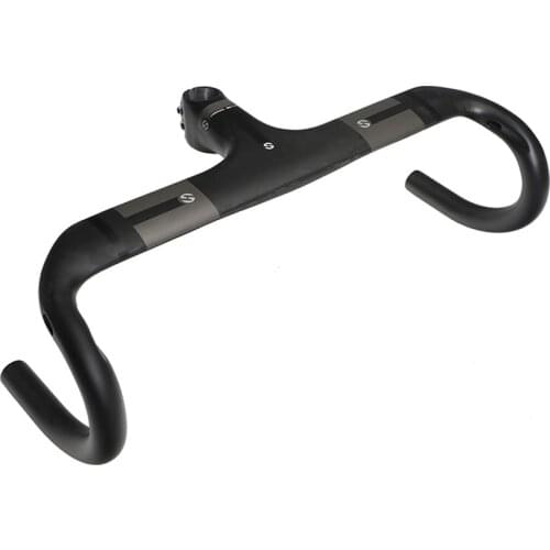 Carbon Fiber Road Bike Drop Bar Handlebar Integrated Bent Bar 95mm Reach 125mm Drop 400mm 420mm 440mm Wide 90/100/110/120mm Stem
