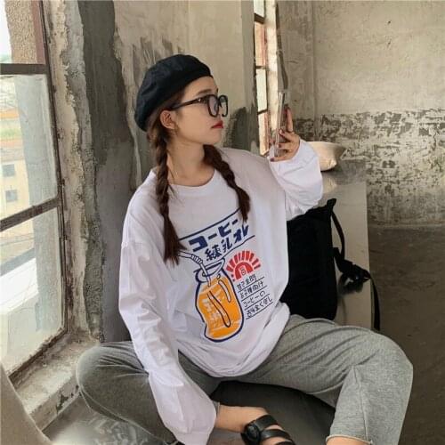 Japan Kawaii Cartoon Anime T-Shirt For Girls Long-Sleeved Gothic Sweet Best Friend Top Harajuku Korean Clothes Bottoming Shirt