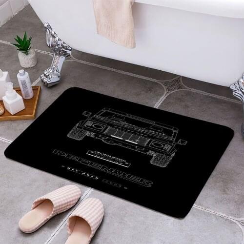 Defender BW Carpet Areas Rug Non-slip Floor Mat Rug 3D Printing Living Room Bedroom Door Mat Home Decoration