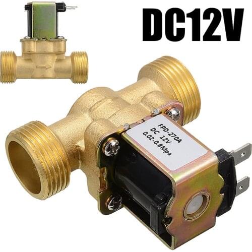 1Pcs Brass DC 12V G3/4 Normal Closed Water Control Inlet Electric Magnetic Solenoid Valve Water Pneumatic Controller Switch
