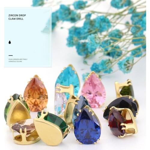 10 Pcs Shiny Zircon 3D Nail Art Decorations Luxury Diamond Crystal Charm Water Drop Alloy Jewelry Manicure Design Accessories