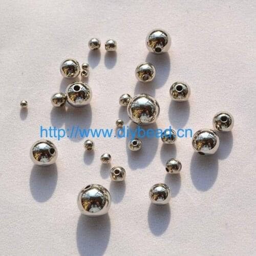 100g/lot DIY jewelry Accessory Rhdium plated silver color acrylic Beads 3MM-12MM bracelet department