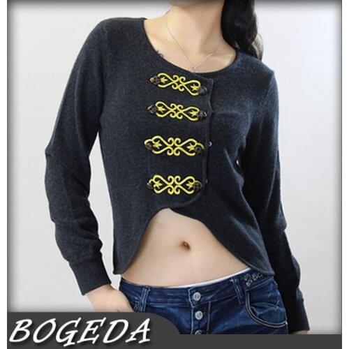 100%Cashmere Black Sweater Women Chinese Button Natural Fabric Extra Soft Warm High Quality Clearance Sale Free Shipping