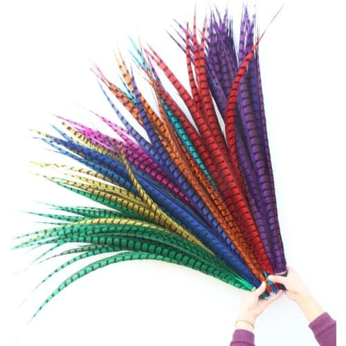 100pcs/lot Natural Lady Amherst Pheasant tail Feathers 32-36Inch/80-90CM Jewelry Wedding Decorations Feathers for crafts Plume