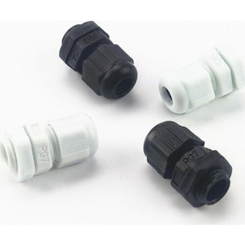 20pcs/bag IP68 Waterproof Nylon Plastic PG7 Cable Gland for 3-6.5mm Cable