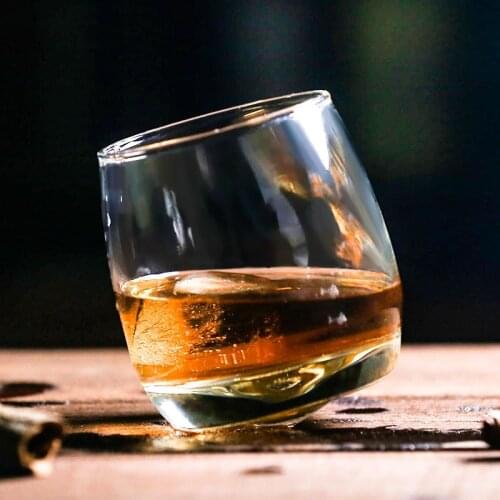 270ml Whiskey Glass Rotate Top Belly Cigar Whiskey Cocktail Drinking Wine Cup Tumbler Bottom Bar Glasses Brandy For Party Bar
