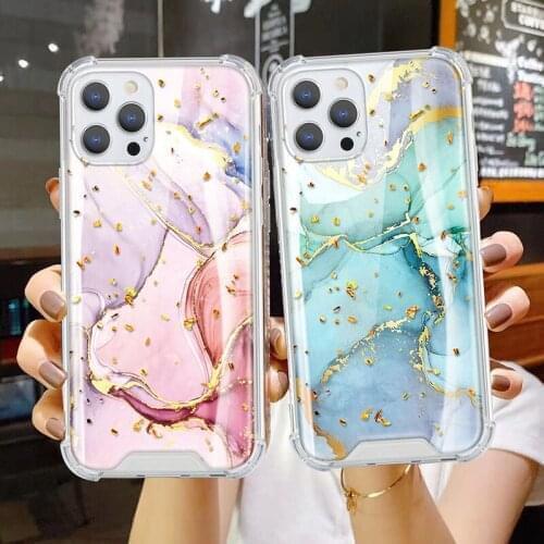 Hard PC Etui For iPhone X 8 7 6 6S Plus 5S SE 2 XR Marble Case For iPhone 12 Mini 11 Pro XS Max Luxury Bling Glitter Cover Capa