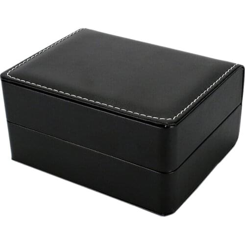 Black PU Leather Single Slot Watch Bangle Case Wristwatch Box Organizer Gift Removable Cushion Watch Boxs 14 x 11 x 7cm