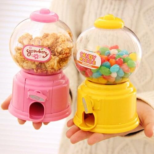 Children Cute Sweets Mini Candy Machine Bubble Dispenser Coin Bank Money Saving Box Baby Christmas Birthday Best Gift for Kids