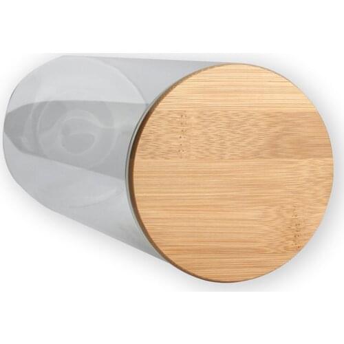 EWs With Bamboo Lid Borosilicate Glass Jar