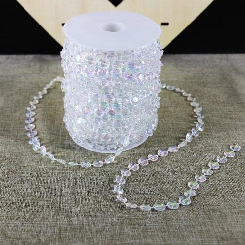 1 Roll 30M Beads Garland Octagonal Strand Acrylic Crystal Beads Curtains DIY Window Door Wedding Party Passage Backdrop Decor