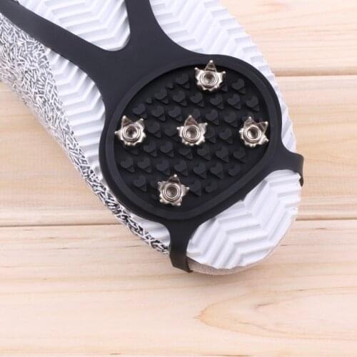 Hot Sale 1 Pair Walking Cleat Ice Gripper Anti Slip Ice Snow Walking Shoe Spike Grip Camping Climb Ice Crampon Ice