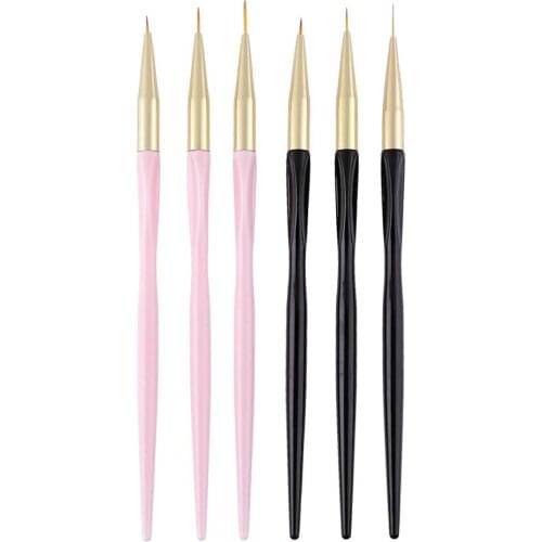 3pcs Professional Liner Painting Pen Nail Art Brush Manicure Crystal Carved UV Gel Brush Pen Art Salon Gel Nail Brush Durable