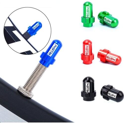 2PCS Aluminum Alloy Bicycle Valve Mountain Road Bike Wheel Tire Valves FV AV Tyre Stem Air Valve Cap Dust Cover Mtb Accessories