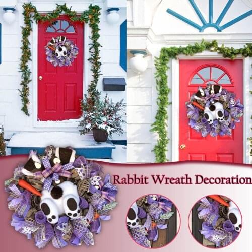 Rabbit Garland Easter Thief Bunny Butt With Ears Cartoon Bunny Shape Cute Decoration Ornaments Wedding Party Decor Easter Wreath