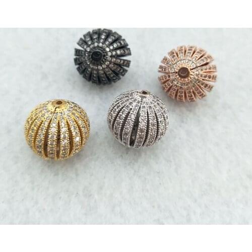 10 Pieces CZ zircon crystal Micro pave Connector round Beads for DIY Making Bracelet necklace Jewelry Finding BD329