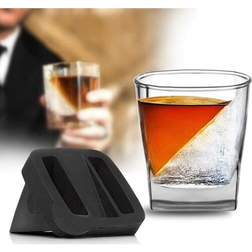 Square Iceberg Whiskey Glass With Silica Gel Ice Mold Pattern Iced Cake Mould Film Verre Whisky Steining Wine Cup XO Vodka Glass