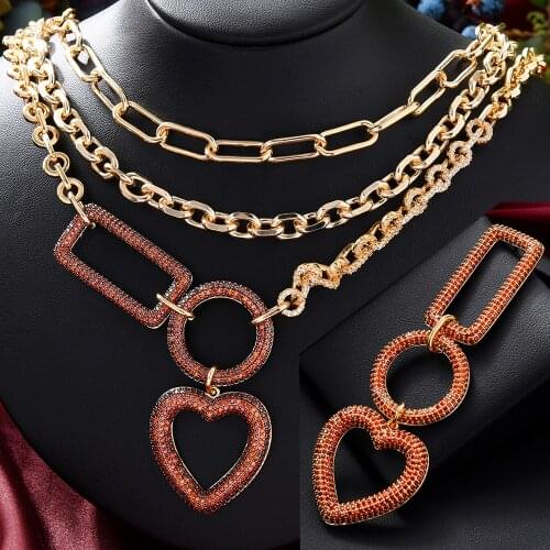 Missvikki Miami Prong Cuban Chain Link Big Heart Necklace Full Iced Out Cubic Zirconia CZ Bracelet Set for Mens Hip Hop Chain