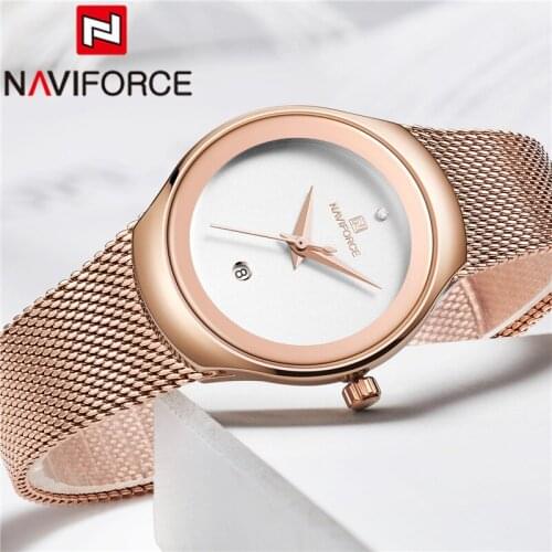 NAVIFORCE Women Watches Top Brand Luxury Ladies Wristwatch Stainless Steel Classic Bracelet Female Clock Relogio Feminino 5004