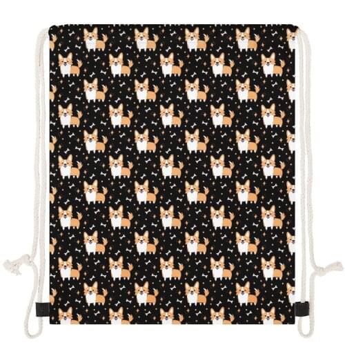 New Arrive Fashion Custom DIY Dog Pet Designed 3D Print Drawstring Bags Customer DropShipping