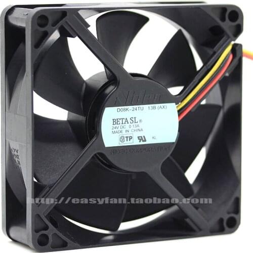 NEW NIDEC D08K-24TU 13B 8025 24V 0.13A 8CM cooling fan