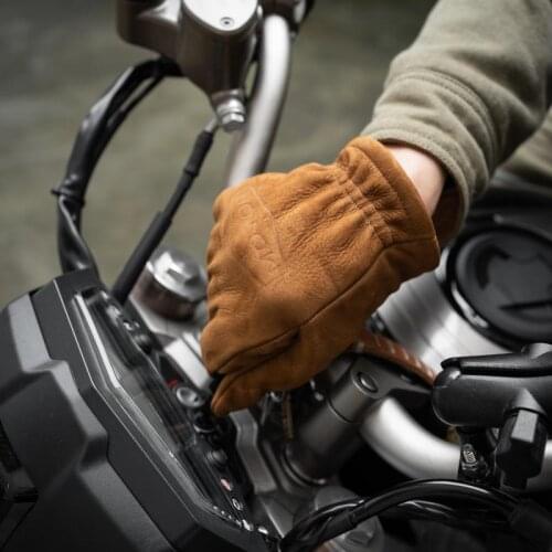 Nubuck Leather Vintage Motorcycles Gloves Hand Gloves for Men Working Rider Gloves Motorbike
