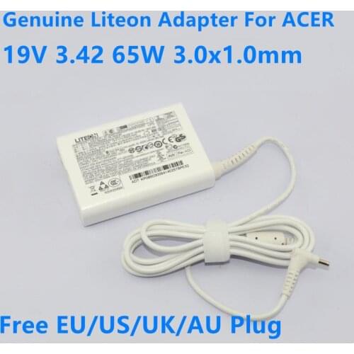 Genuine Liteon PA-1650-80 19V 3.42A 65W AC Adapter For ACER Aspire S3 S5 S7 S7-391 ULTRABOOK W710 Series Laptop Power Charger