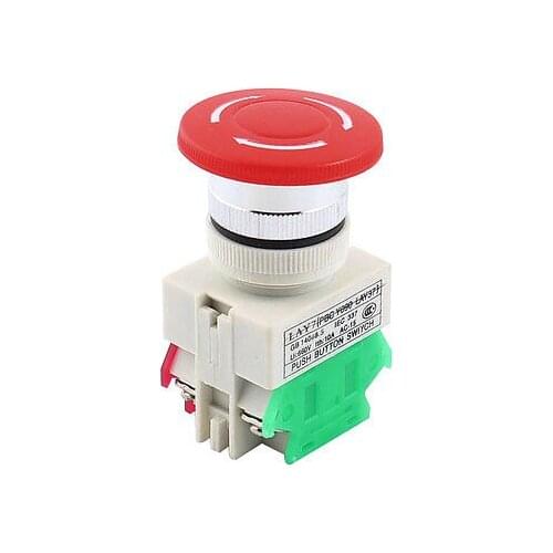 Panel Mounting DPST Latching Red Push Button Switch LAY7 Ui 660V Ith 10A