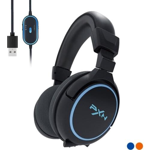PXN-U306 Gaming Headset Headphones 7.1 Surround Sound Earphones Gamer Over Ear USB Wired Headset LED Light PC Gamer