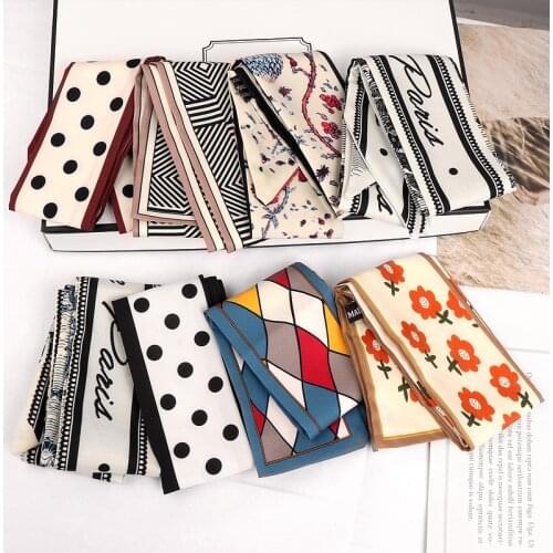 Strip Pattern Hair Band Korean Women Tie Scarf Fashion Bow Ribbon Online Celebrity Hair Accessories