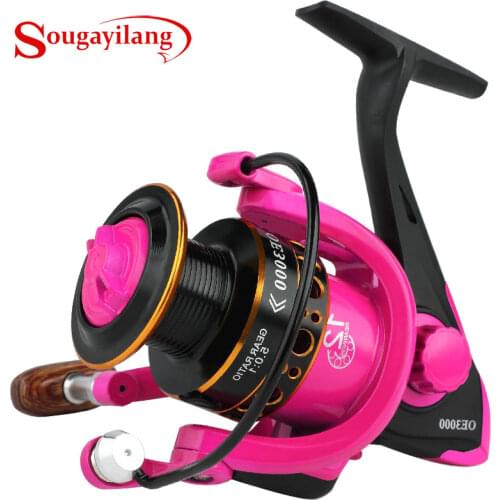 Sougayilang 5.0:1 Spinning Fishing Reel 12 Bearing Balls 1000-3000 Series Metal Coil Spinning Reel Fishing Wheel Pesca