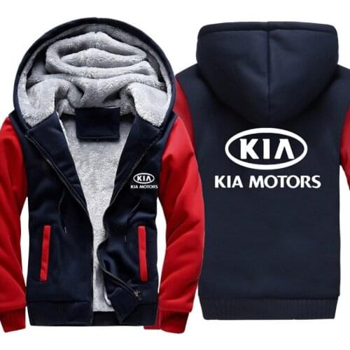 Hoodies Men KAI Car Logo Print Jacket Mens Hoodies Winter Thicken Warm Fleece cotton Zipper Camouflage Raglan Mens Coat Jacket M