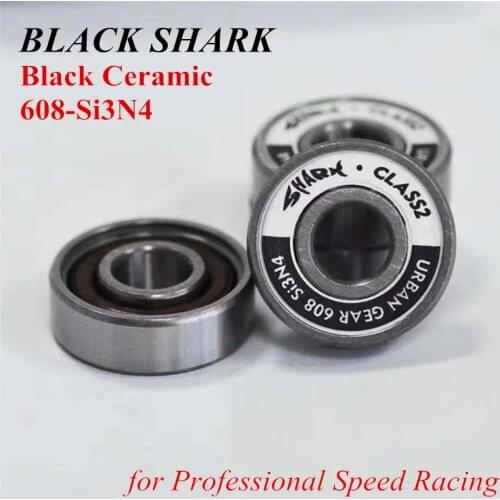High Quality Professional Inline Speed Skates Bearing Si3N4 Black Ceramic 608 Urban Gear Black Shark High Level Bearing 16 piece