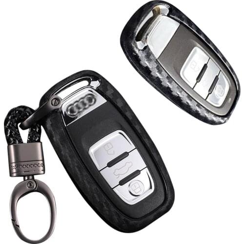 Auto Protection Key Covers Car Styling Case For Audi A6L A4L Q5 A3 A4 B6 B7 B8 Smart Carbon Fiber Grain Shell Accessories