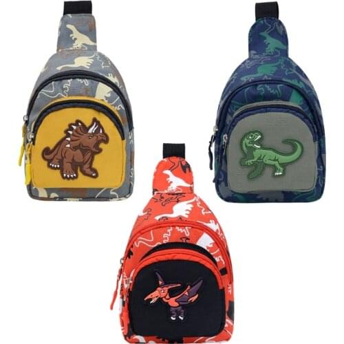 066C Portable Childrens Shoulder Bag Boys Girls Lovely Dinosaur Chest Bag Fashion