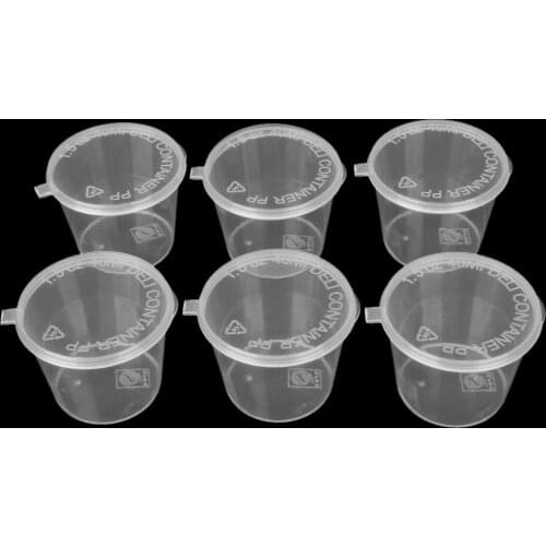 10PCS 40ml Disposable Reusable Plastic Takeaway Sauce Cup Containers Box with Hinged Lids Small Accessories for Food