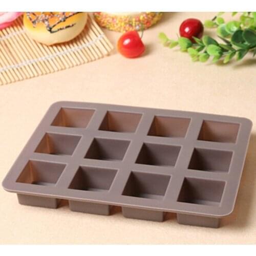 12 Silicone Cake Mold Squares Cake Tools Cupcake Chocolate Baking Tray Fondant Kitchen Bakeware Muffin Pan