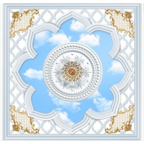3D photo wallpaper custom 3d ceiling wallpaper murals wall Europe type stereoscopic pattern condole top of the sky 3d home decor