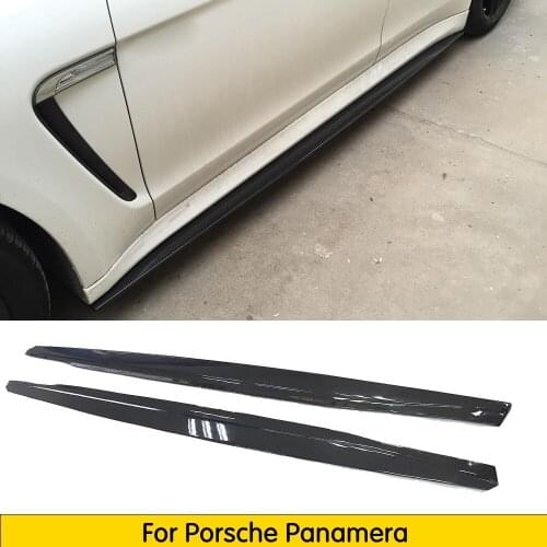 Carbon Fiber Side skirts Extension Lip for Porsche Panamera 2010 2011 2012 2013 Side Bumper Lip Body Kits